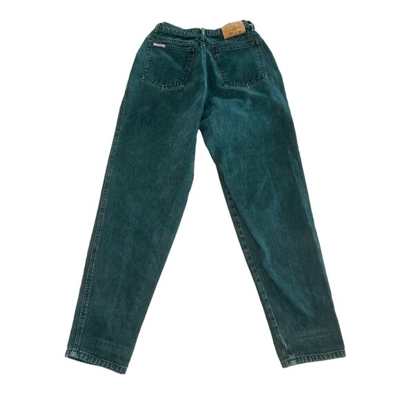 Vintage Zena Jeans Womens 25-26 Green Straight Leg High Rise Button Fly Earthy - Picture 2 of 16